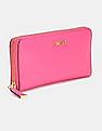 Calvin Klein Women Pink Brand Logo Ziparound Wallet