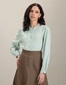 U.S. Polo Assn. Women Long Sleeve Self Design Shirt