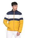Flying Machine High Neck Colour Block Padded Jacket