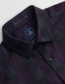 Arrow Textured Check Cutaway Collar Shirt
