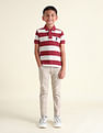U.S. Polo Assn. Kids Boys Horizontal Striped Regular Fit Polo Shirt
