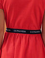 U.S. Polo Assn. Kids Girls Solid Fit And Flare Dress