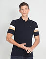 Arrow Sports Striped Sleeve Cotton Polo Shirt