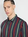 Flying Machine Spread Collar Vertical Stripe Shirt