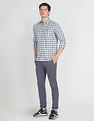 Arrow Sports Point Collar Tartan Check Casual Shirt