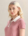 U.S. Polo Assn. Women Contrast Collar Textured Polo Shirt