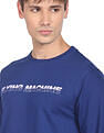 Flying Machine Crew Neck Typographic Print Sweatshirt