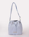 Tommy Hilfiger Solid Blue Pu Bucket Bag