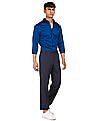 Calvin Klein Men Blue Spread Collar Solid Casual Shirt