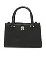 Tommy Hilfiger Logo Black Pu Handbag