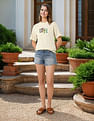 U.S. Polo Assn. Women Appliqued Boxy Fit T-Shirt