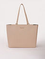 Tommy Hilfiger Solid Beige Pu Tote Bag