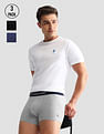 USPA Innerwear Anti Microbial Solid OET13 Trunks - Pack Of 3
