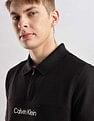 Calvin Klein Jeans Mens Black Logo Polo Shirts