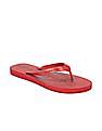 Calvin Klein Men Dark Red V-Strap Brand Print Slippers