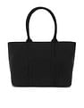 Tommy Hilfiger Solid Black PU Totes