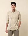 U.S. Polo Assn. Windowpane Checked Pure Cotton Shirt