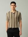 Arrow Sport Vertical Striped Pure Cotton Polo Shirt