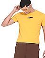 Tommy Hilfiger Men Yellow Vinyl Logo Print Solid T-Shirt
