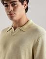 Calvin Klein Jeans Solid Regular Fit Linen Polo Shirt