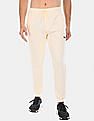Flying Machine Men Cream Drawstring Waist Cotton Joggers
