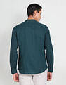 U.S. Polo Assn. Denim Co. Mandarin Collar Overdyed Solid Shirt