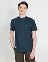 U.S. Polo Assn. Denim Co. Mandarin Collar Overdyed Solid Shirt