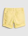 GAP Girls Yellow Superdenim Midi Shorts With Fantastiflex