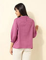 U.S. Polo Assn. Women Yoke Embroidered Frill Top
