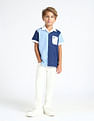 U.S. Polo Assn. Kids Boys Colourblocked Regular Fit Shirt