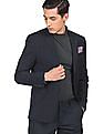 Tommy Hilfiger Men Navy Notch Lapel Collar Check Formal Blazer