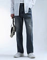 Flying Machine Cobain Loose Fit Whiskered Jeans