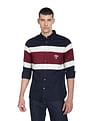 Tommy Hilfiger Men Navy Monogram Blocking Regular Fit Casual Shirt