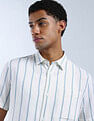 Flying Machine Regular Fit Vertical Striped Digitopia Shirt