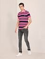 U.S. Polo Assn. Ribbed Collar Striped Polo Shirt