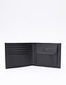 Calvin Klein Solid Black Leather Bi-Fold Wallet