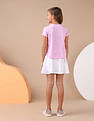U.S. Polo Assn. Kids Girls Cotton Textured Foil T-Shirt