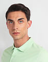 Arrow Sports Patterned Collar Solid Polo Shirt