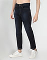 Flying Machine Stone Wash Slash Slim Tapered Fit Jeans