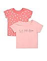 U.S. Polo Assn. Kids Girls Short Sleeve Cotton T-Shirt - Pack Of 2