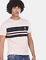 U.S. Polo Assn. Men Off White Cotton Striped T-Shirt