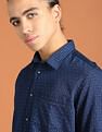 Flying Machine Patterned Print Twill Cotton Shirt