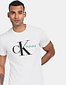 Calvin Klein Men White Slim Fit Punjab Monogram Print T-Shirt