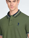 U.S. Polo Assn. Striped Collar Slim Fit Polo Shirt