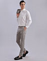 Tommy Hilfiger Regular-Fit Self-Design Mid Rise Trousers