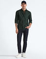 Flying Machine Solid Cotton Shirt
