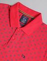 AD by Arvind Geometric Print Cotton Polo Shirt