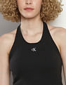 Calvin Klein Slub Rib Halter Neck Top
