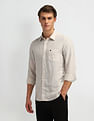 Arrow Sport Solid Manhattan Slim Fit Shirt