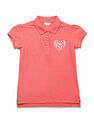 U.S. Polo Assn. Kids Girls Glitter Relaxed Fit Polo Shirt